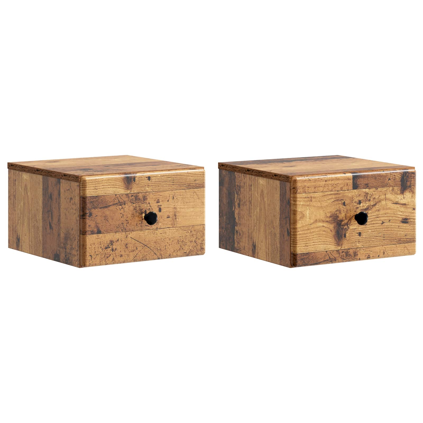 vidaXL Wisząca Szafka Nocna 2 pcs Stare drewno 34,5 x 33 x 20 cm