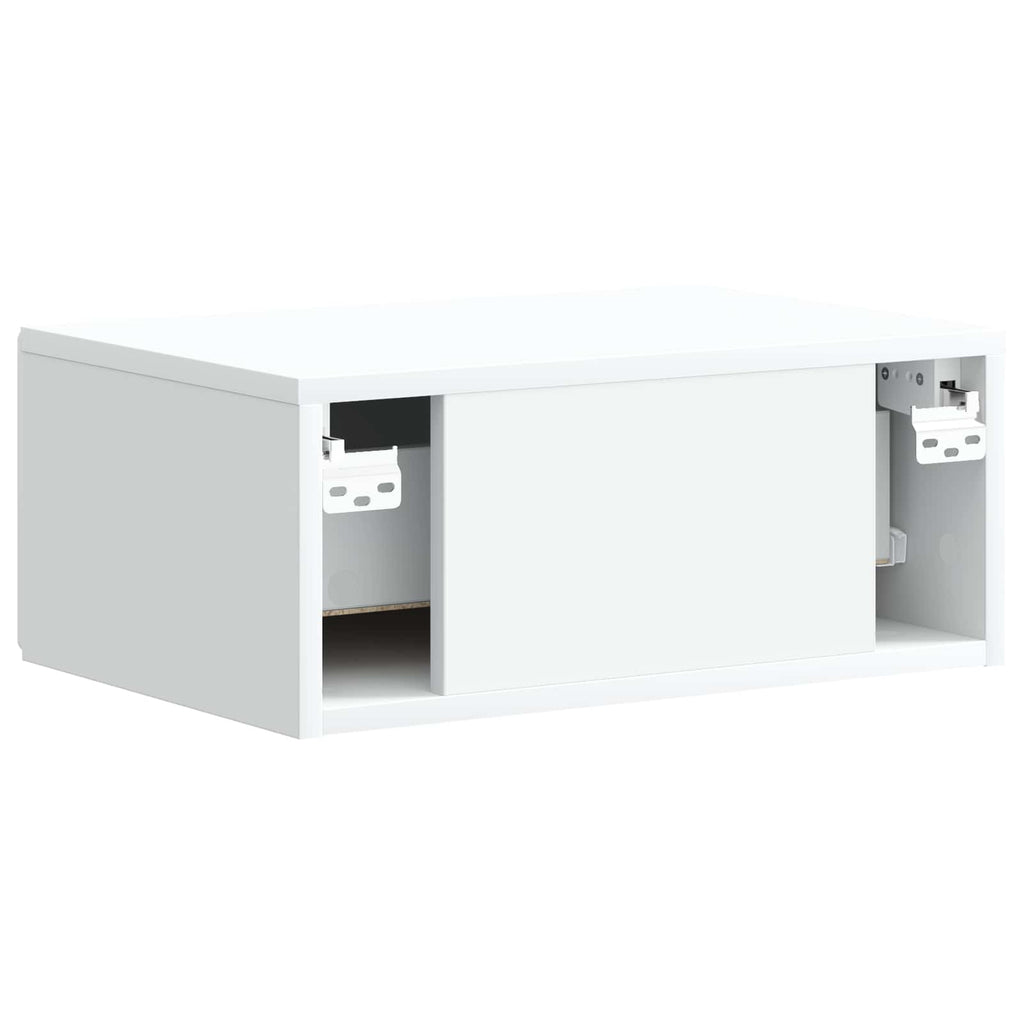 vidaXL Wisząca Szafka Nocna z szufladą 2 pcs Biały 49 x 34,5 x 20 cm