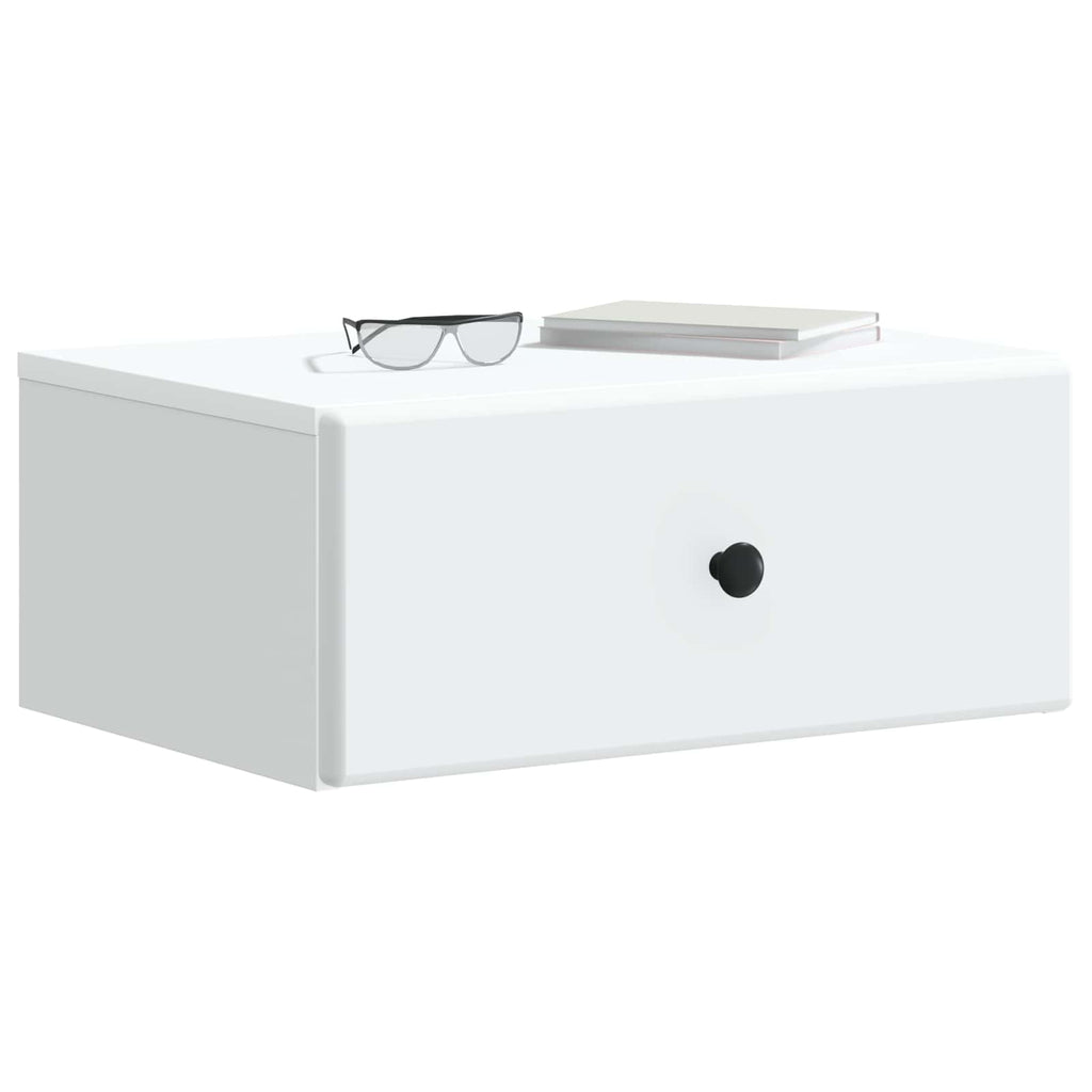 vidaXL Wisząca Szafka Nocna z szufladą 2 pcs Biały 49 x 34,5 x 20 cm