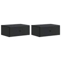vidaXL Wisząca Szafka Nocna z szufladą 2 pcs Czarny 49 x 34,5 x 20 cm