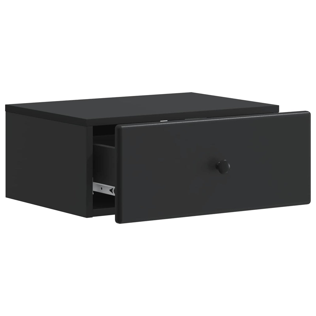 vidaXL Wisząca Szafka Nocna z szufladą 2 pcs Czarny 49 x 34,5 x 20 cm