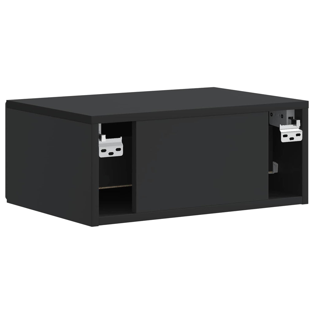 vidaXL Wisząca Szafka Nocna z szufladą 2 pcs Czarny 49 x 34,5 x 20 cm