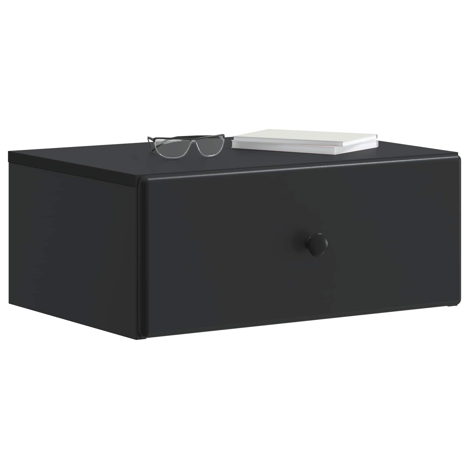 vidaXL Wisząca Szafka Nocna z szufladą 2 pcs Czarny 49 x 34,5 x 20 cm