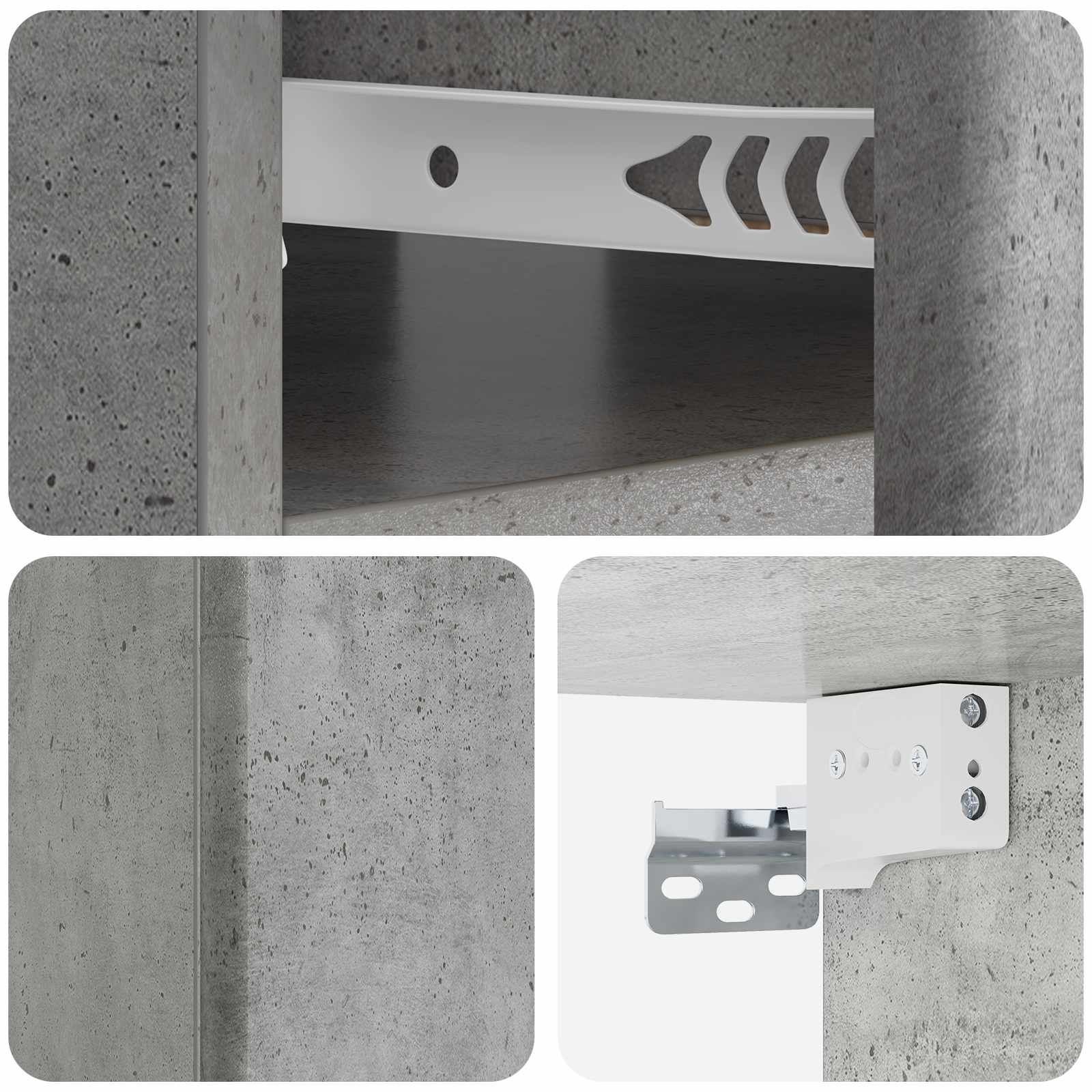 vidaXL Wisząca Szafka Nocna Betonowy szary 49 x 34,5 x 20 cm