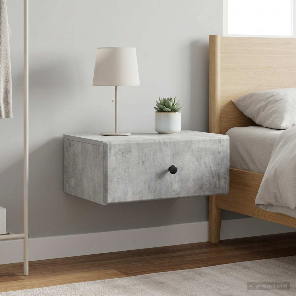 vidaXL Wisząca Szafka Nocna 2 szt. Betonowy szary 49 x 34,5 x 20 cm