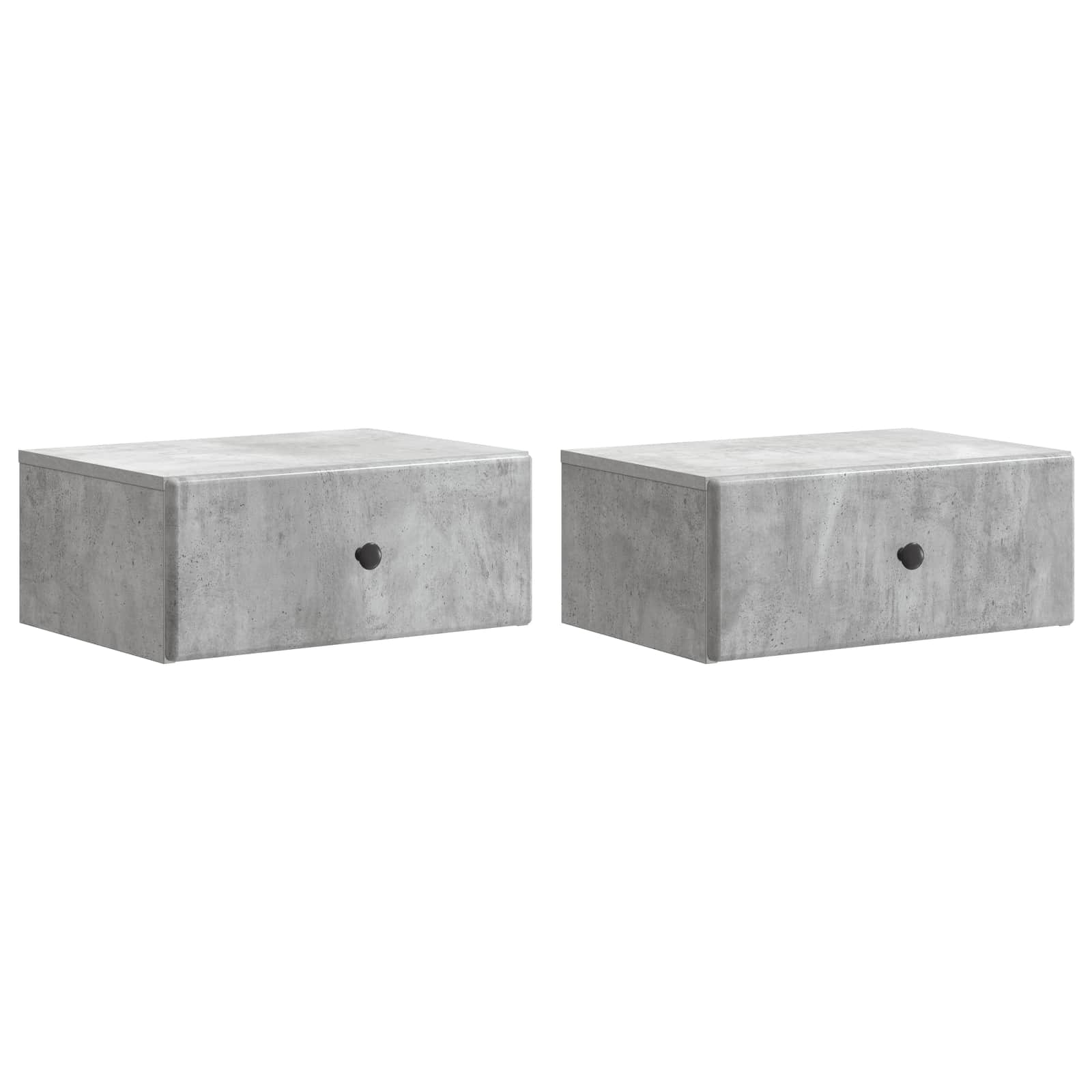 vidaXL Wisząca Szafka Nocna 2 pcs Betonowy szary 49 x 34,5 x 20 cm