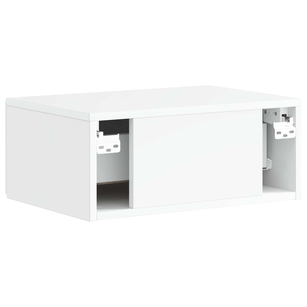vidaXL Wisząca Szafka Nocna z szufladą 2 pcs Biały wysoki połysk