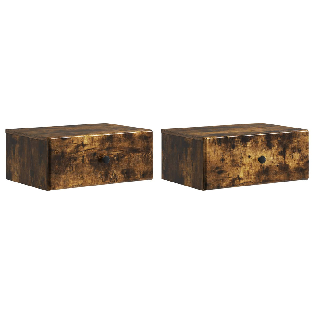 vidaXL Wisząca Szafka Nocna 2 szt. Dąb wędzony 49 x 34,5 x 20 cm