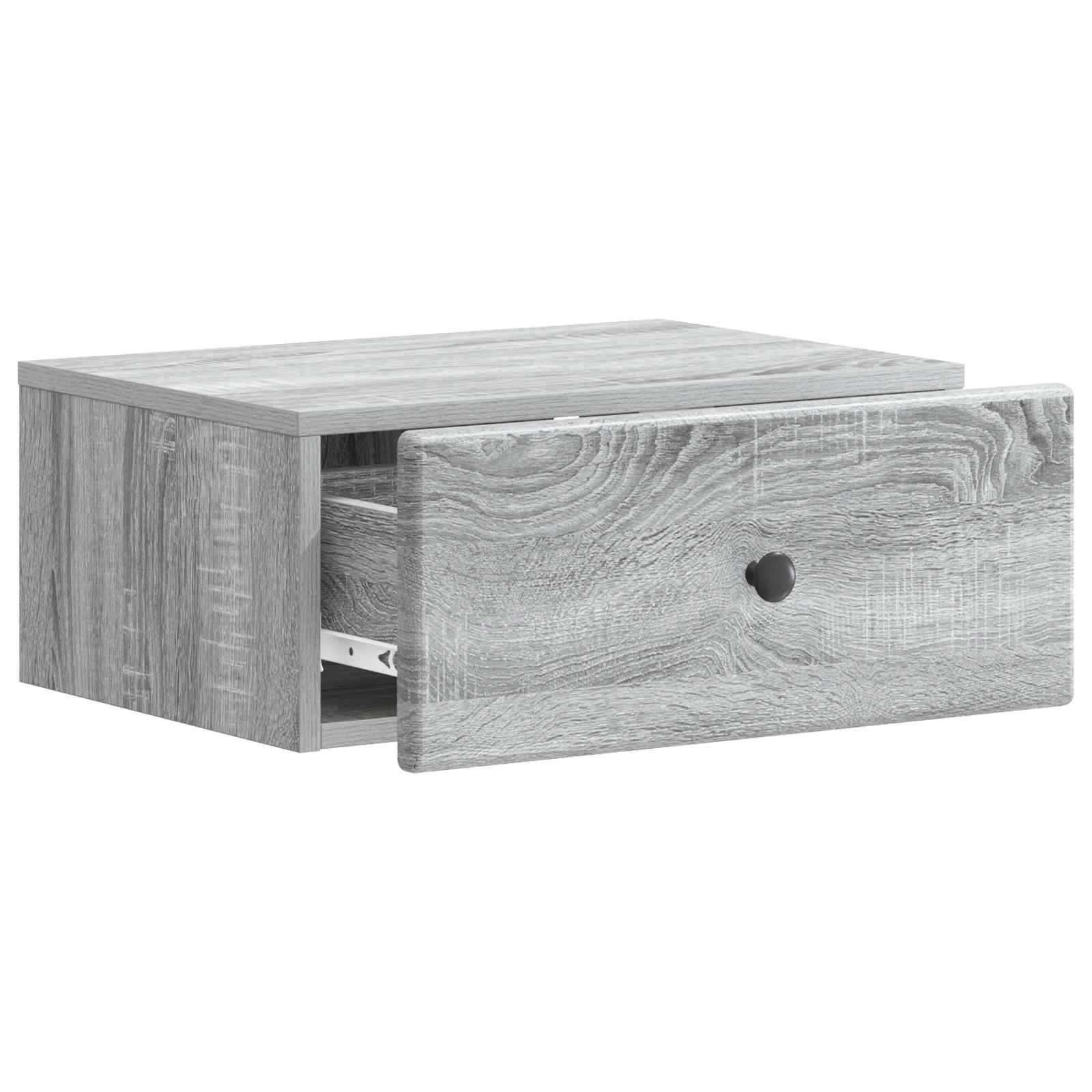vidaXL Wisząca Szafka Nocna z szufladą Szary Sonoma 49 x 34,5 x 20 cm