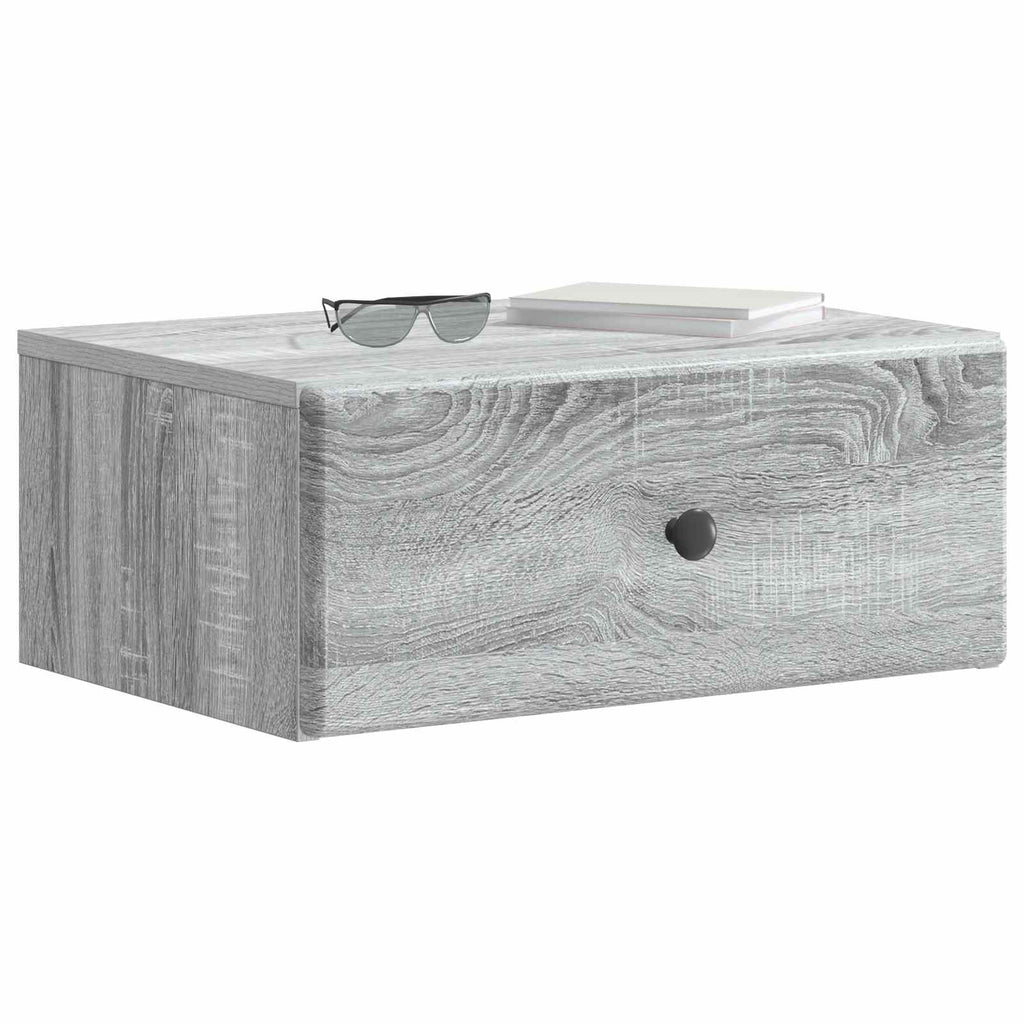 vidaXL Wisząca Szafka Nocna z szufladą Szary Sonoma 49 x 34,5 x 20 cm