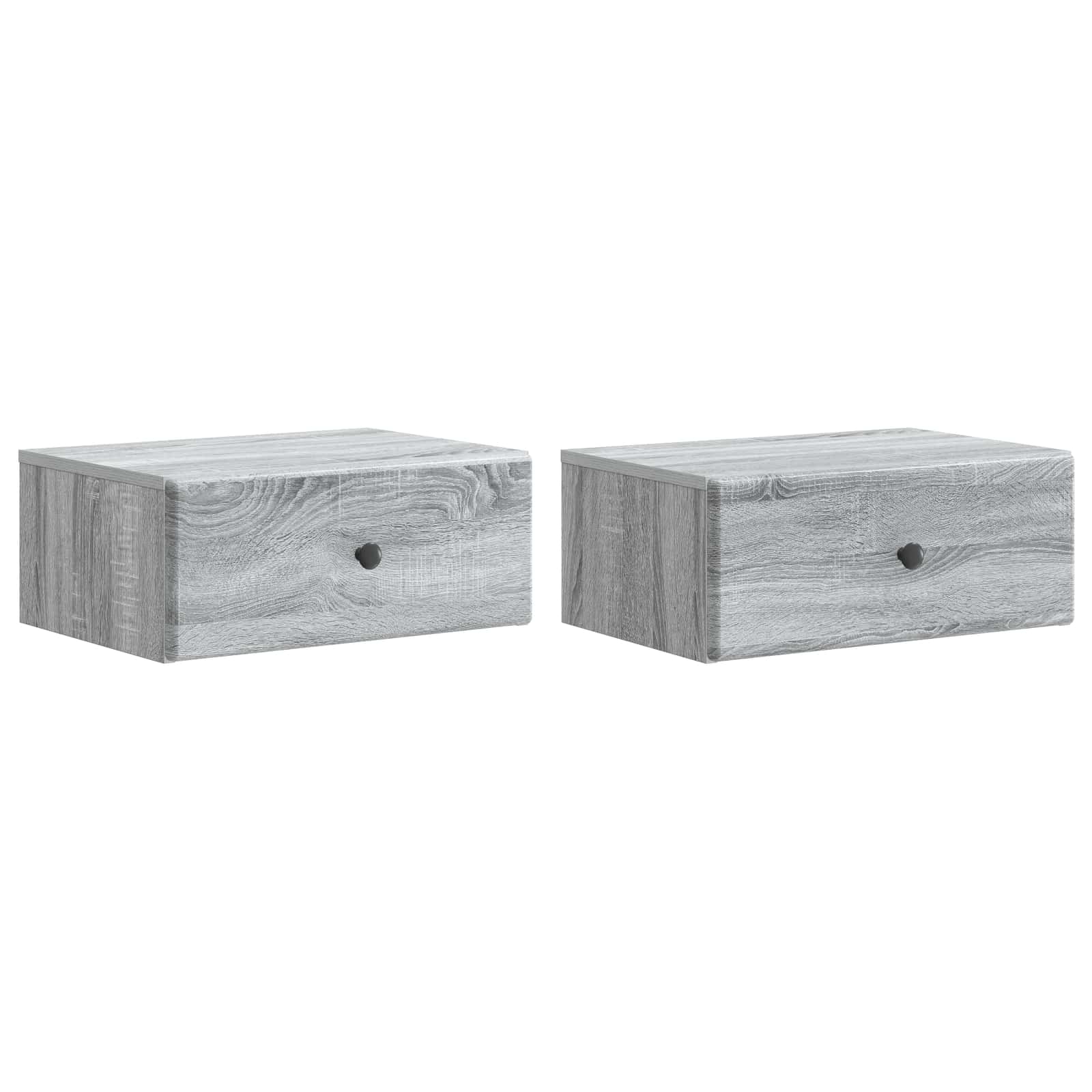 vidaXL Wisząca Szafka Nocna 2 szt. Szary Sonoma 49 x 34,5 x 20 cm