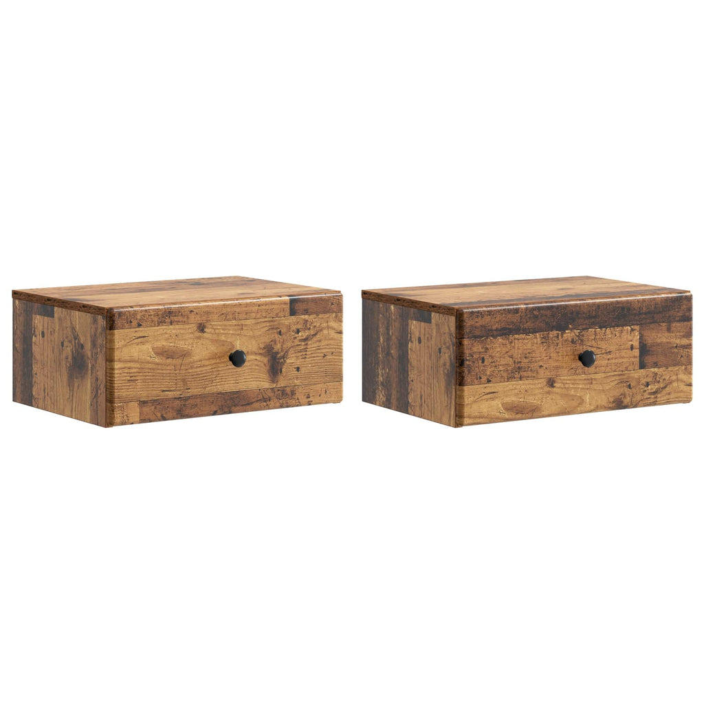 vidaXL Wisząca Szafka Nocna 2 pcs Stare drewno 49 x 34,5 x 20 cm