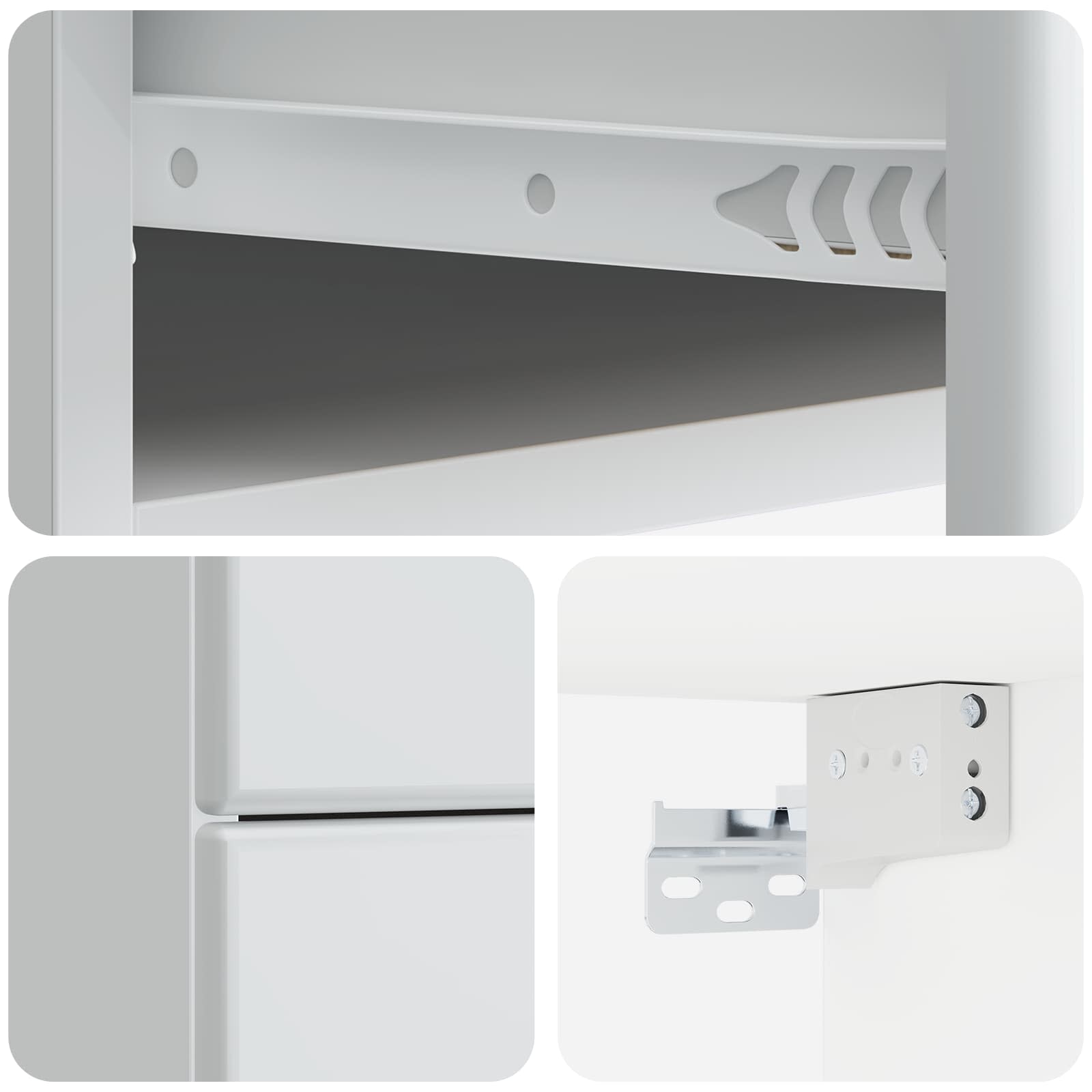 vidaXL Wisząca Szafka Nocna z szufladą 2 pcs Biały 34,5 x 33 x 40 cm