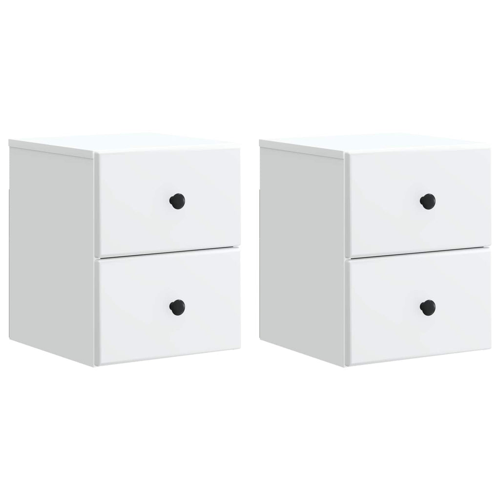vidaXL Wisząca Szafka Nocna z szufladą 2 pcs Biały 34,5 x 33 x 40 cm