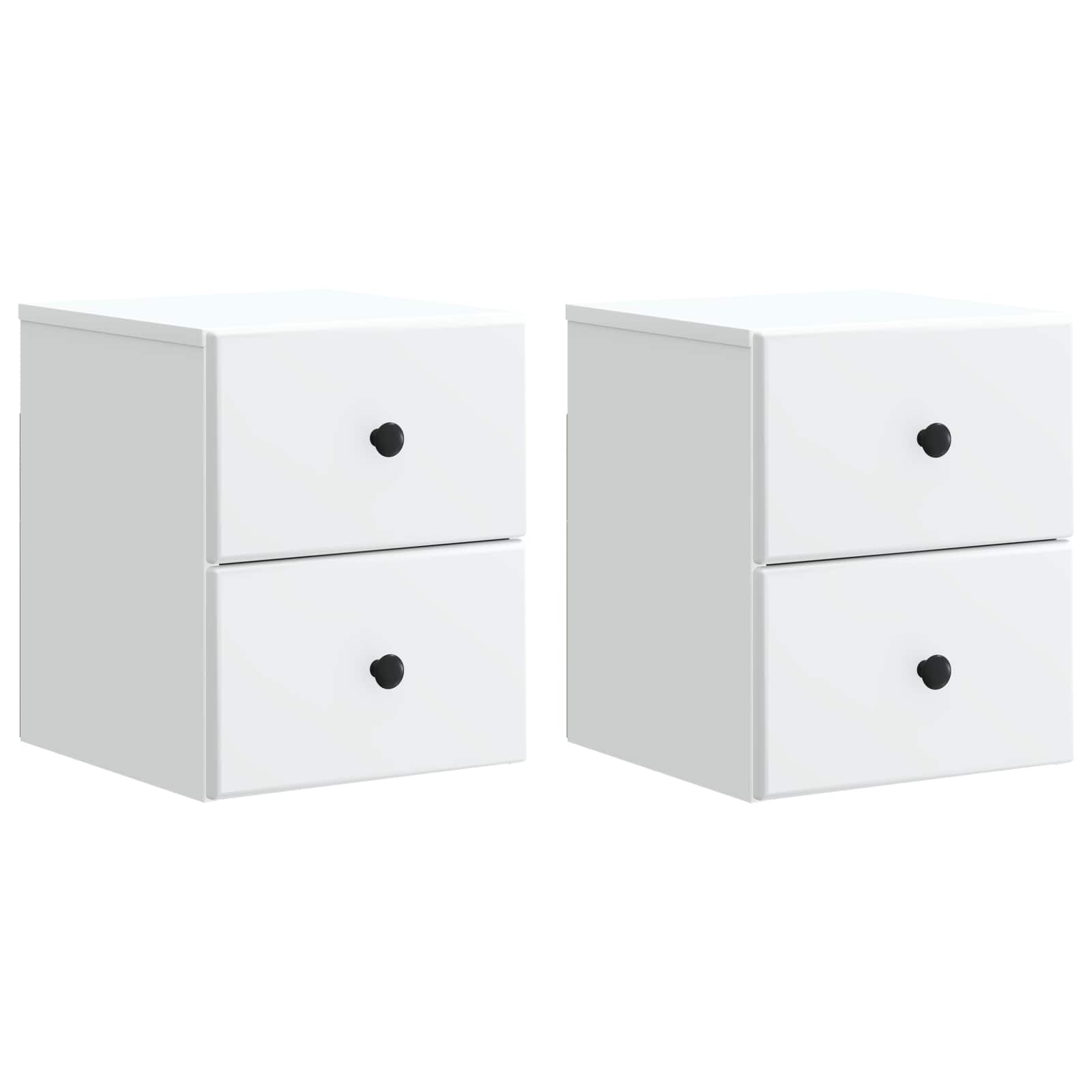 vidaXL Wisząca Szafka Nocna z szufladą 2 pcs Biały 34,5 x 33 x 40 cm