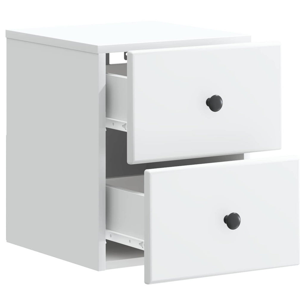 vidaXL Wisząca Szafka Nocna z szufladą 2 pcs Biały 34,5 x 33 x 40 cm