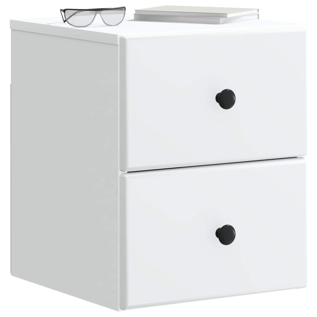 vidaXL Wisząca Szafka Nocna z szufladą 2 pcs Biały 34,5 x 33 x 40 cm