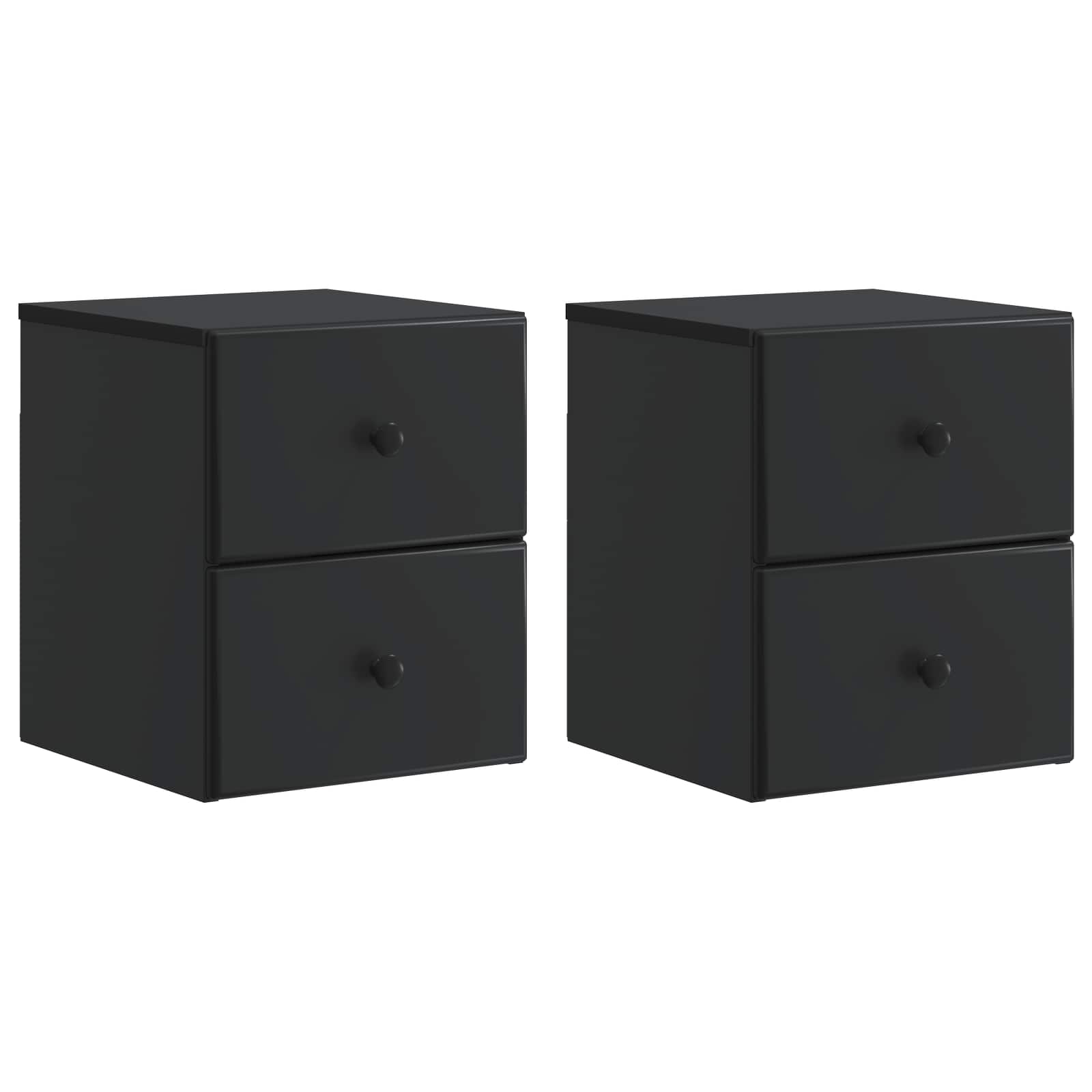 vidaXL Wisząca Szafka Nocna z szufladą 2 pcs Czarny 34,5 x 33 x 40 cm