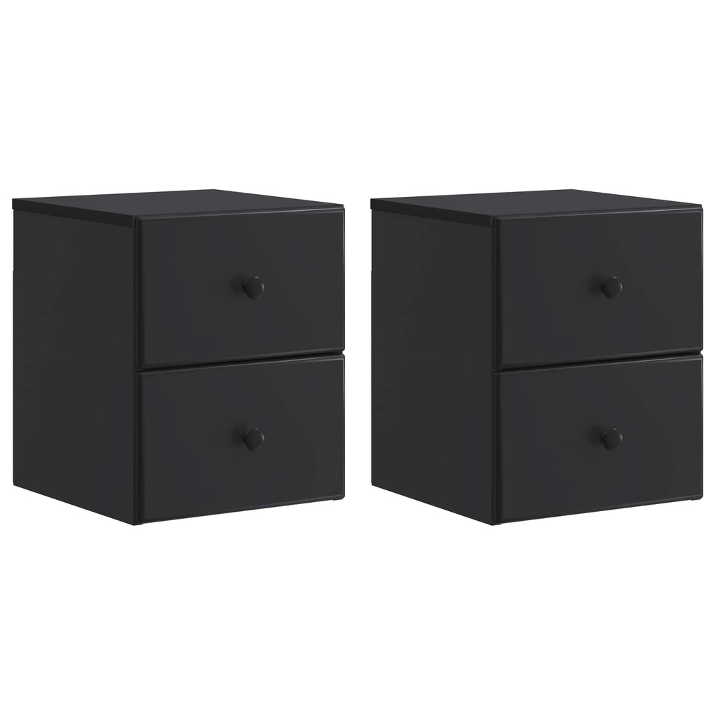 vidaXL Wisząca Szafka Nocna z szufladą 2 pcs Czarny 34,5 x 33 x 40 cm