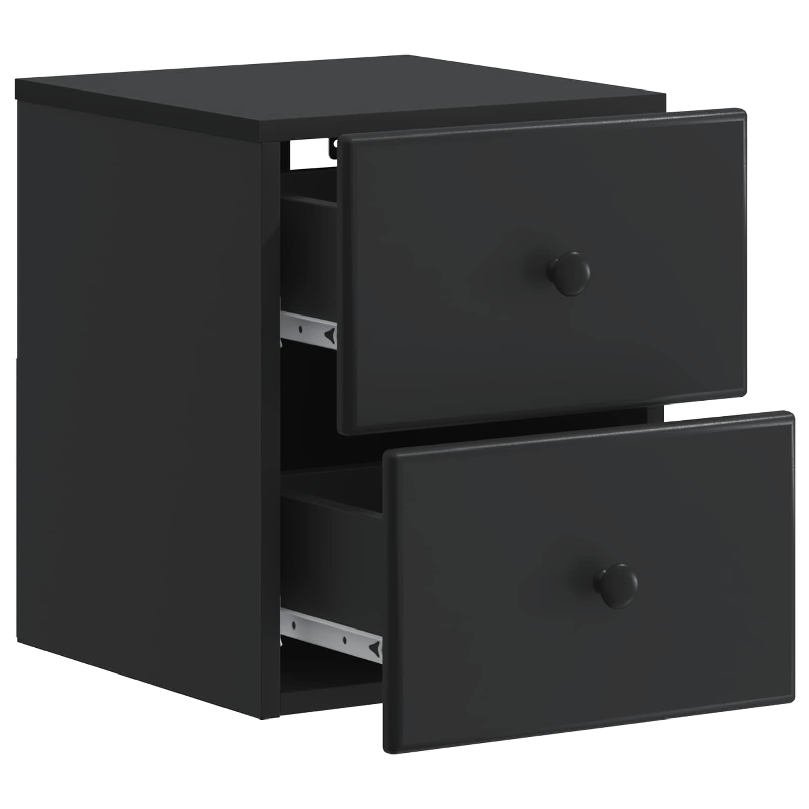 vidaXL Wisząca Szafka Nocna z szufladą 2 pcs Czarny 34,5 x 33 x 40 cm