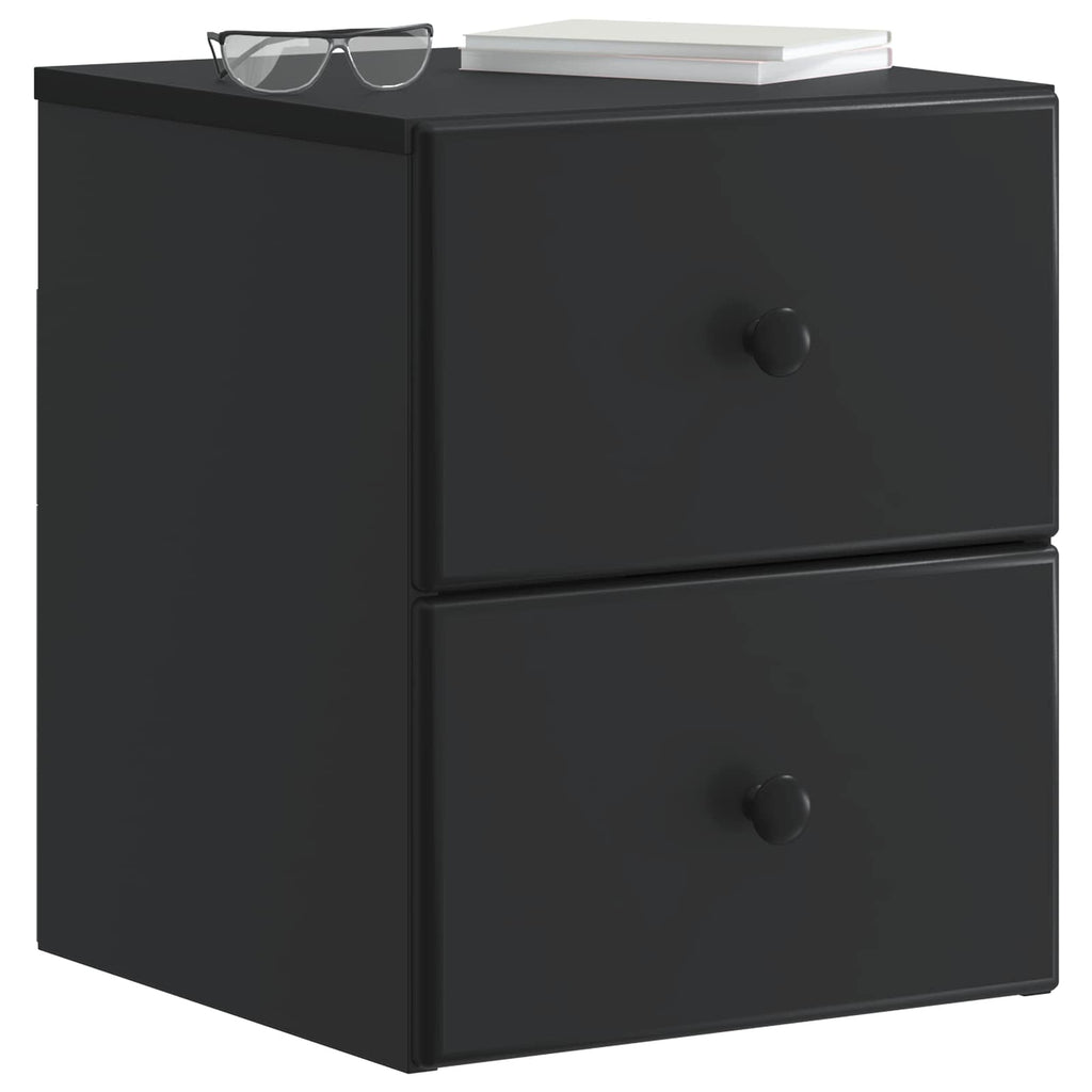 vidaXL Wisząca Szafka Nocna z szufladą 2 pcs Czarny 34,5 x 33 x 40 cm