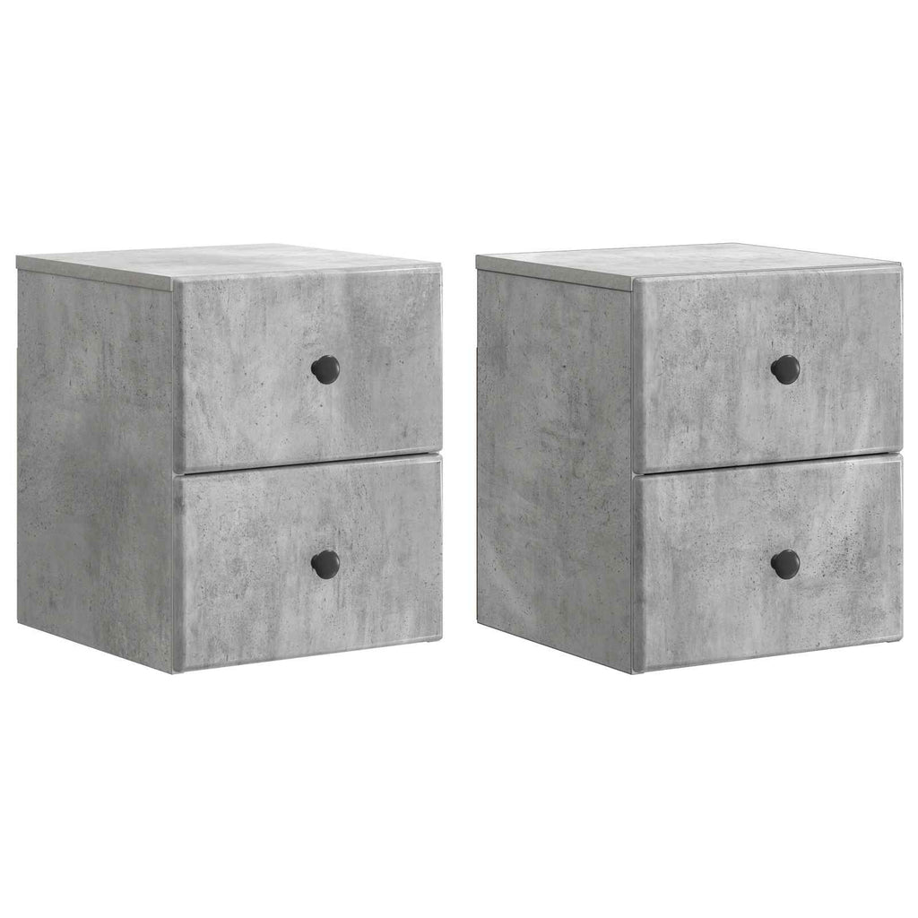 vidaXL Wisząca Szafka Nocna 2 pcs Betonowy szary 34,5 x 33 x 40 cm
