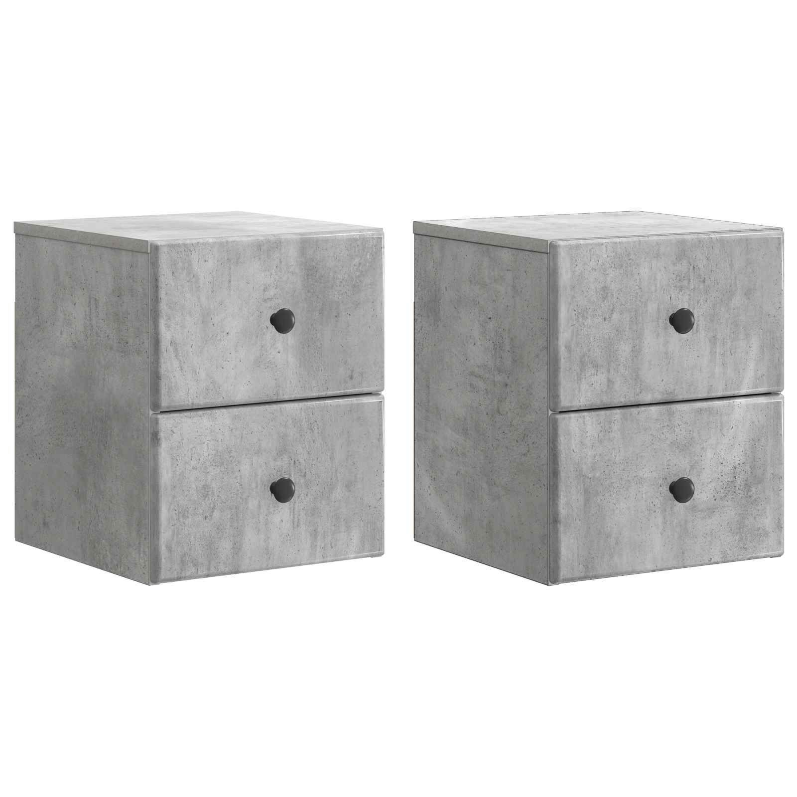 vidaXL Wisząca Szafka Nocna 2 pcs Betonowy szary 34,5 x 33 x 40 cm