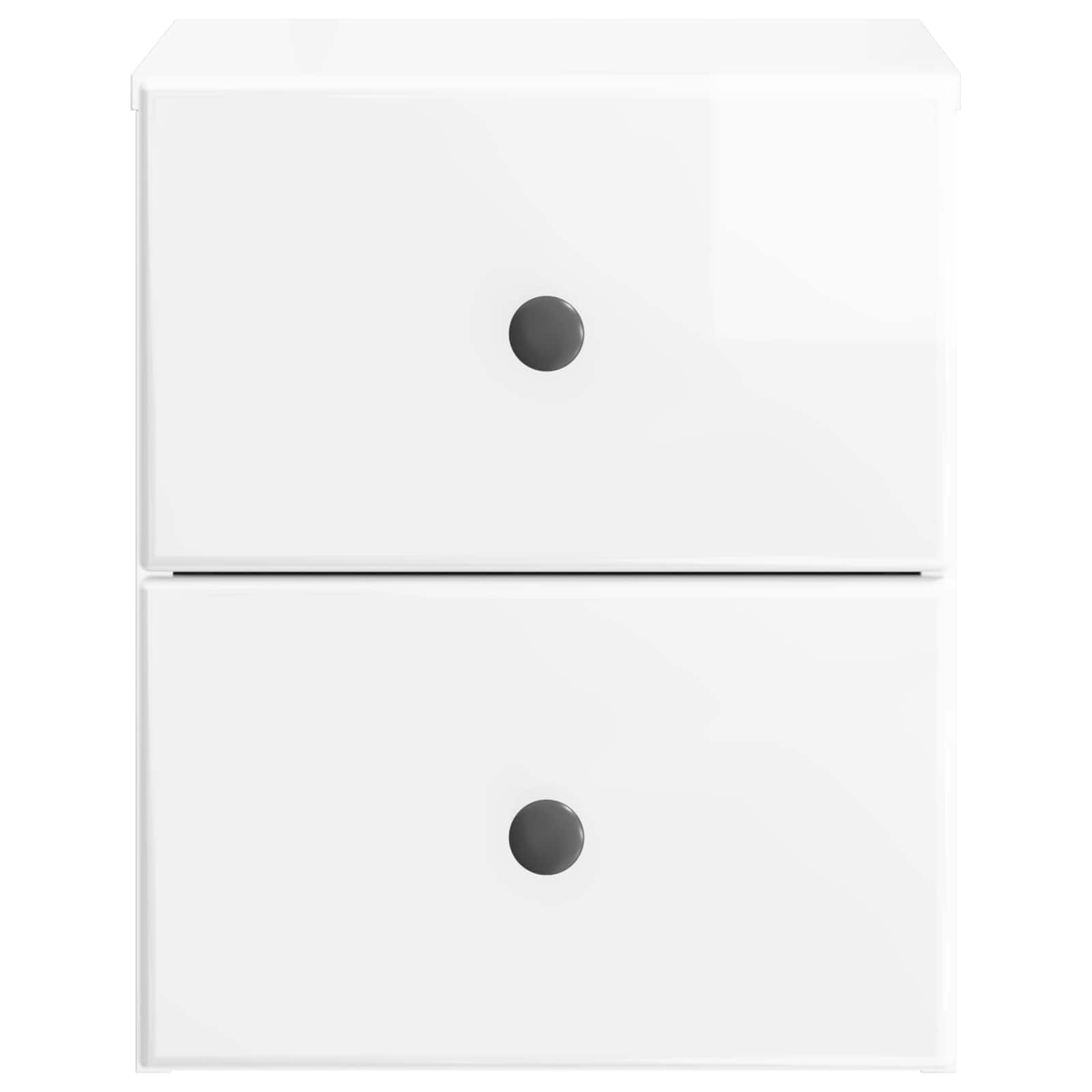 vidaXL Wisząca Szafka Nocna z szufladą 2 pcs Biały wysoki połysk