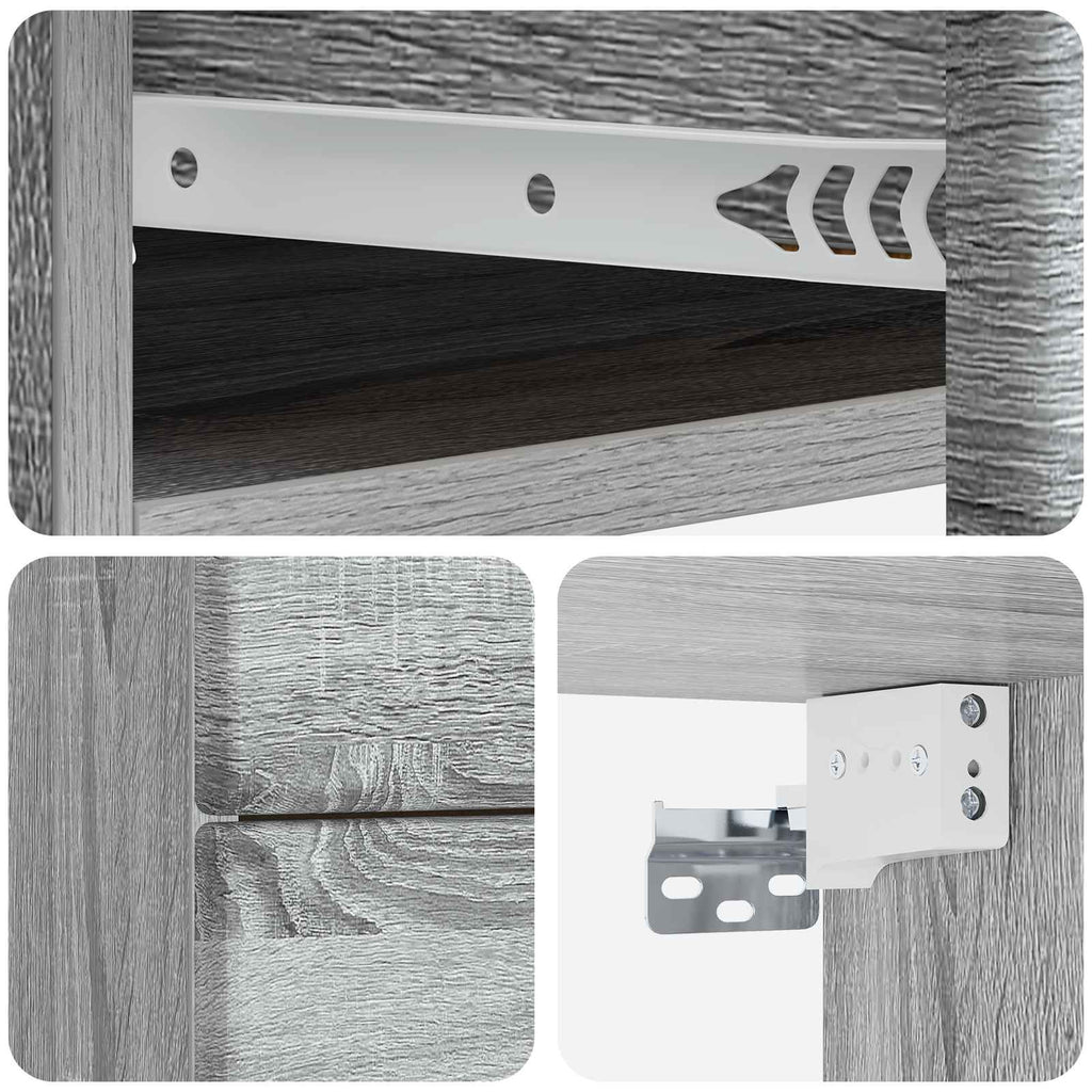 vidaXL Wisząca Szafka Nocna 2 pcs Szary Sonoma 34,5 x 33 x 40 cm