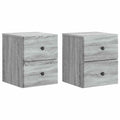 vidaXL Wisząca Szafka Nocna 2 pcs Szary Sonoma 34,5 x 33 x 40 cm