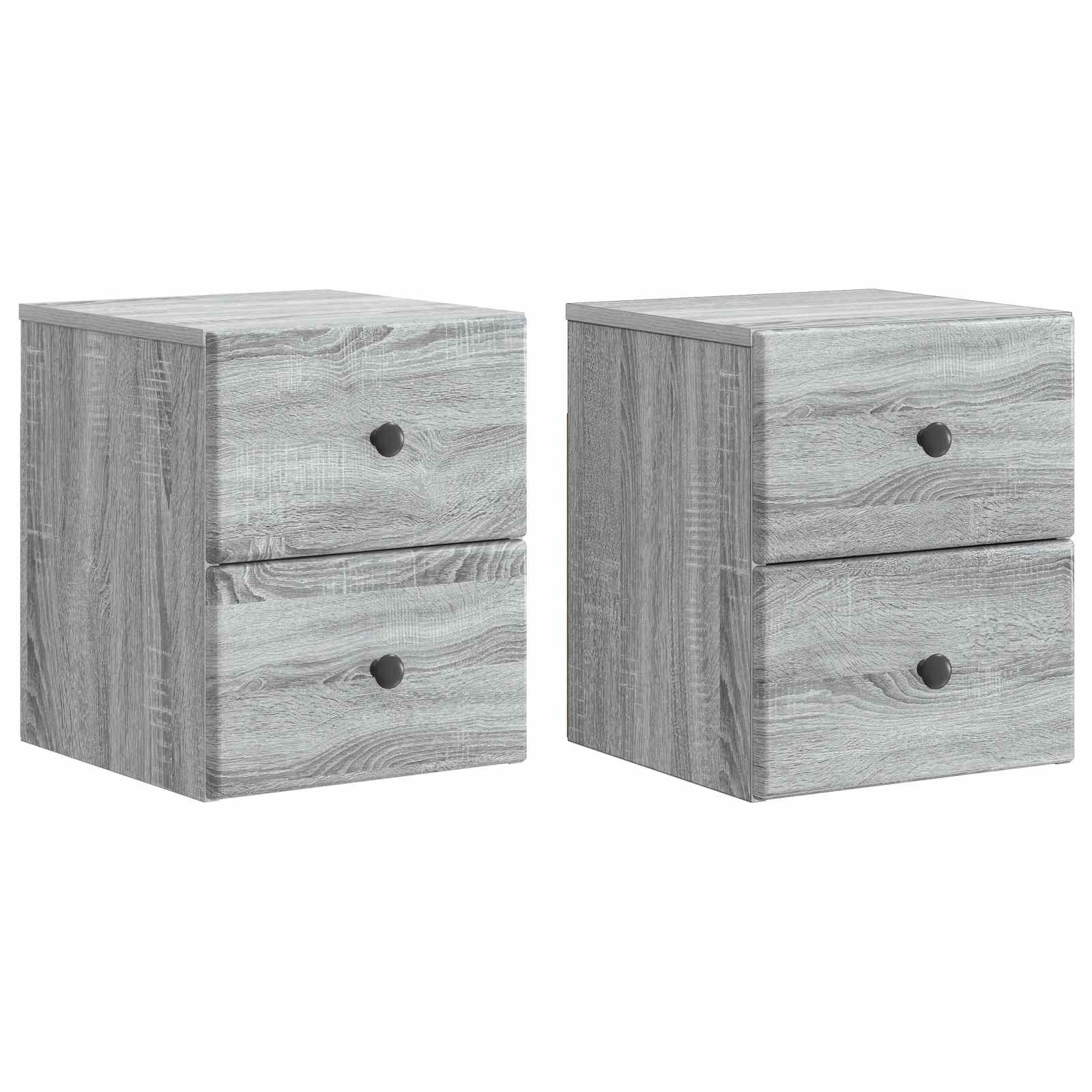 vidaXL Wisząca Szafka Nocna 2 pcs Szary Sonoma 34,5 x 33 x 40 cm
