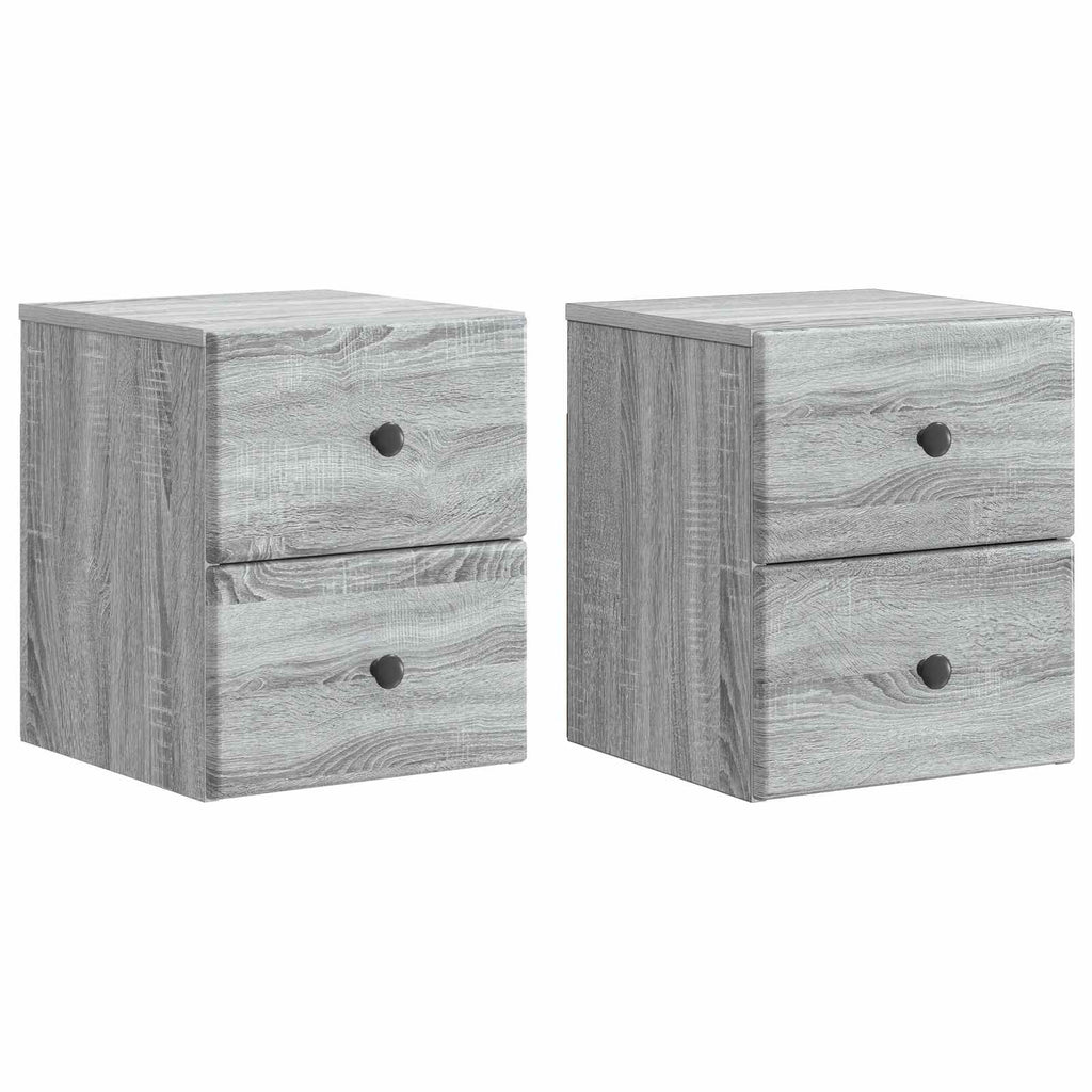 vidaXL Wisząca Szafka Nocna 2 szt. Szary Sonoma 34,5 x 33 x 40 cm