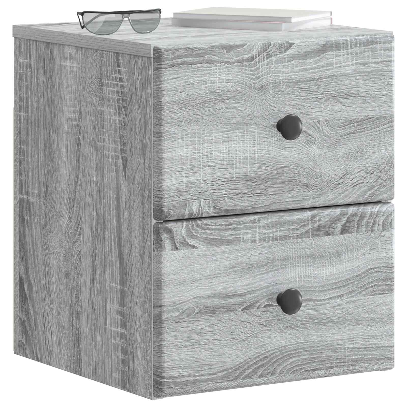 vidaXL Wisząca Szafka Nocna 2 pcs Szary Sonoma 34,5 x 33 x 40 cm
