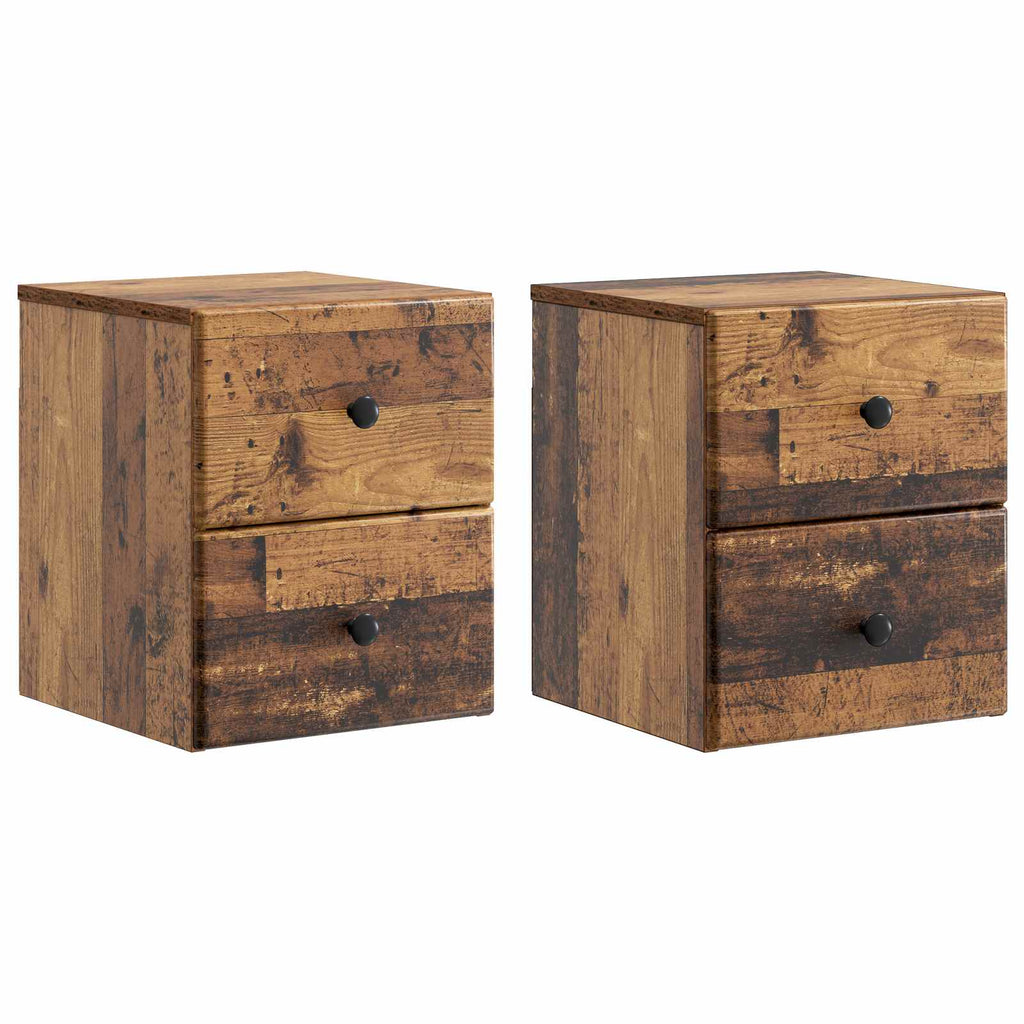 vidaXL Wisząca Szafka Nocna 2 szt. Stare drewno 34,5 x 33 x 40 cm
