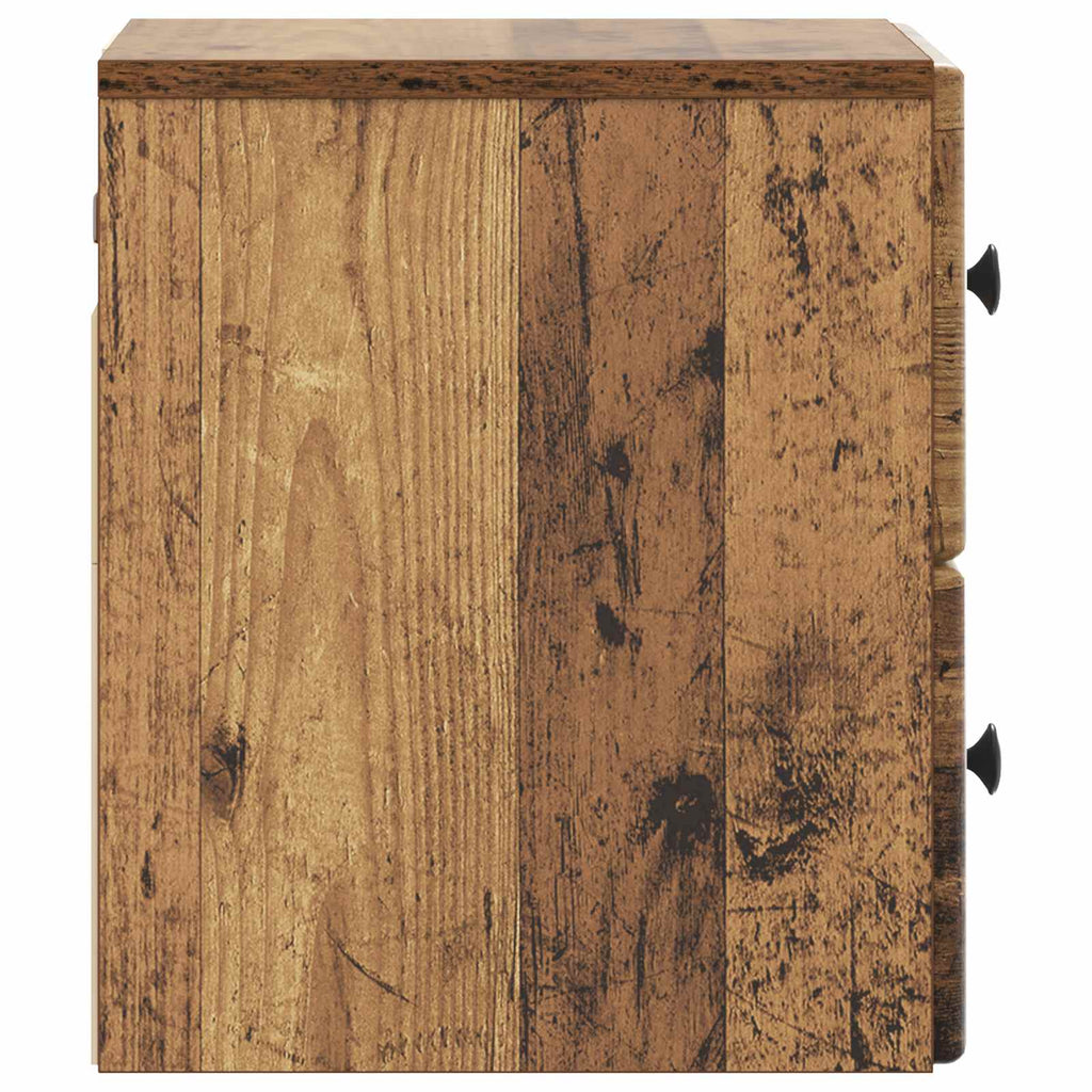 vidaXL Wisząca Szafka Nocna 2 pcs Stare drewno 34,5 x 33 x 40 cm