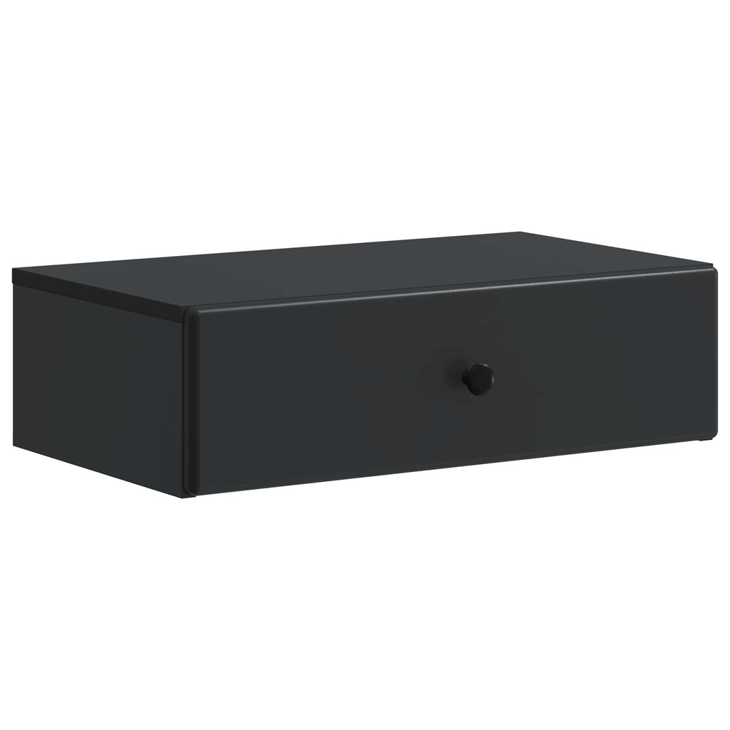 vidaXL Stolik boczny montowany na ścianie Czarny 59 x 34,5 x 17 cm