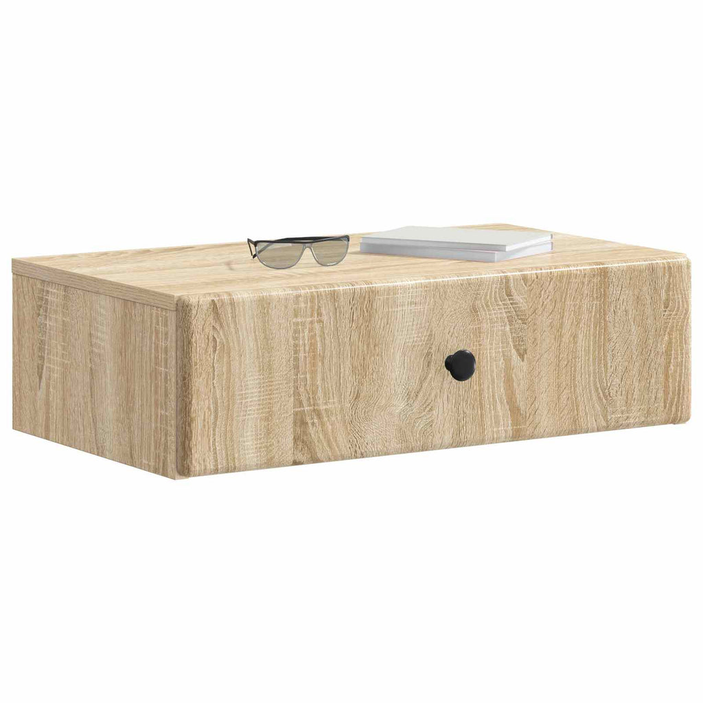 vidaXL Stolik boczny montowany na ścianie dąb Sonoma 59 x 34,5 x 17 cm