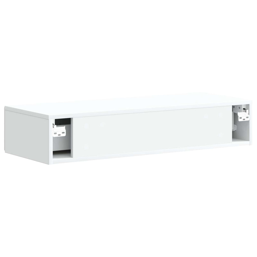 vidaXL Stolik boczny montowany na ścianie Biały 87,5 x 34,5 x 17 cm