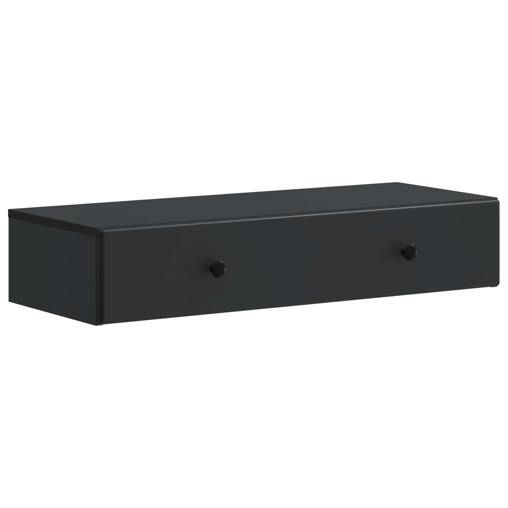 vidaXL Stolik boczny montowany na ścianie Czarny 87,5 x 34,5 x 17 cm