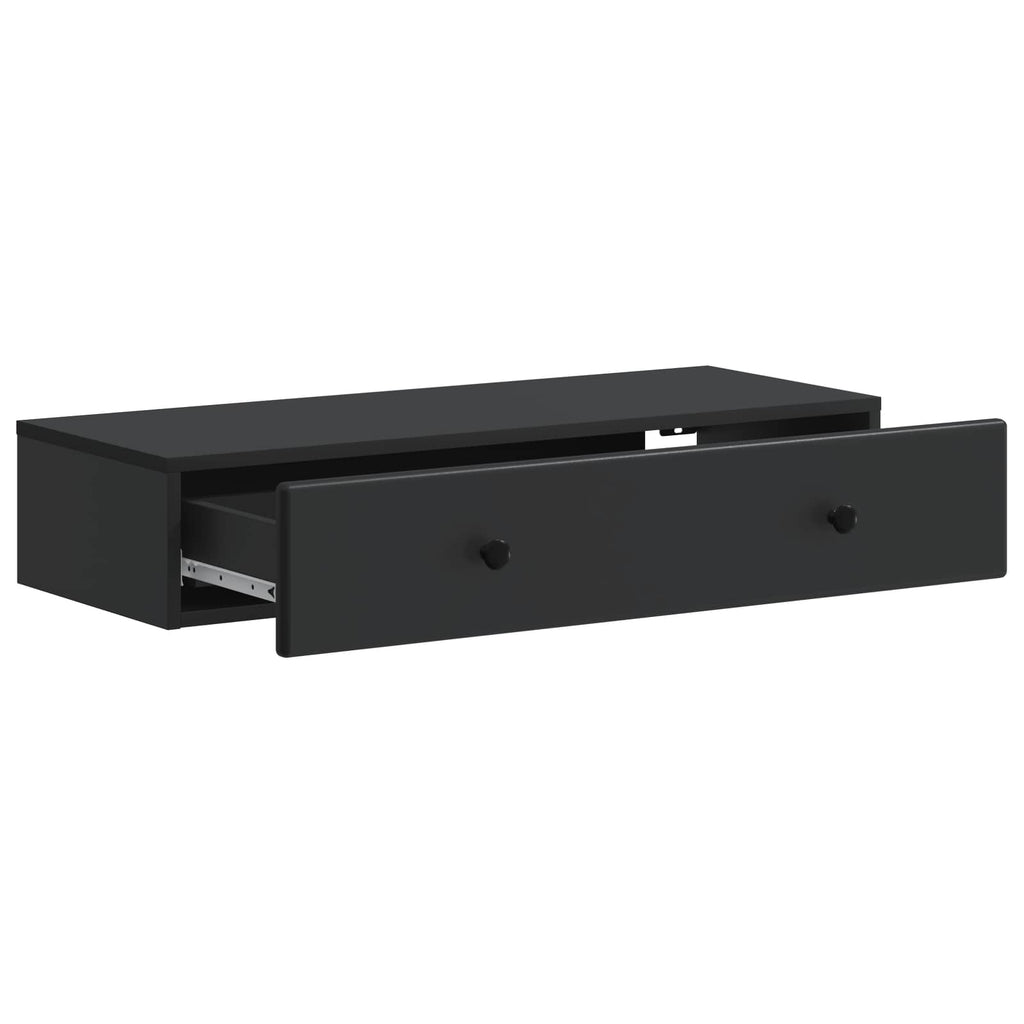 vidaXL Stolik boczny montowany na ścianie Czarny 87,5 x 34,5 x 17 cm