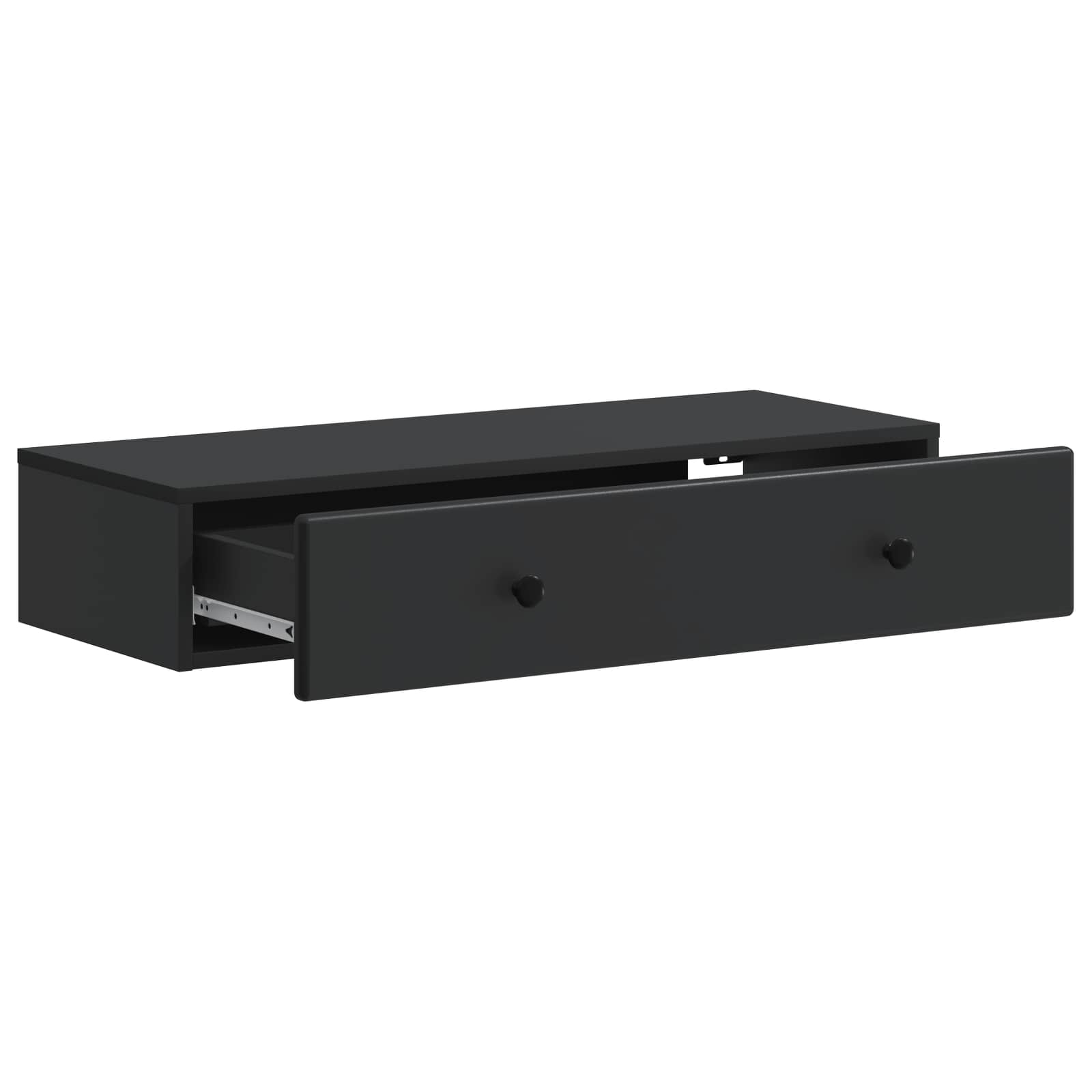vidaXL Stolik boczny montowany na ścianie Czarny 87,5 x 34,5 x 17 cm