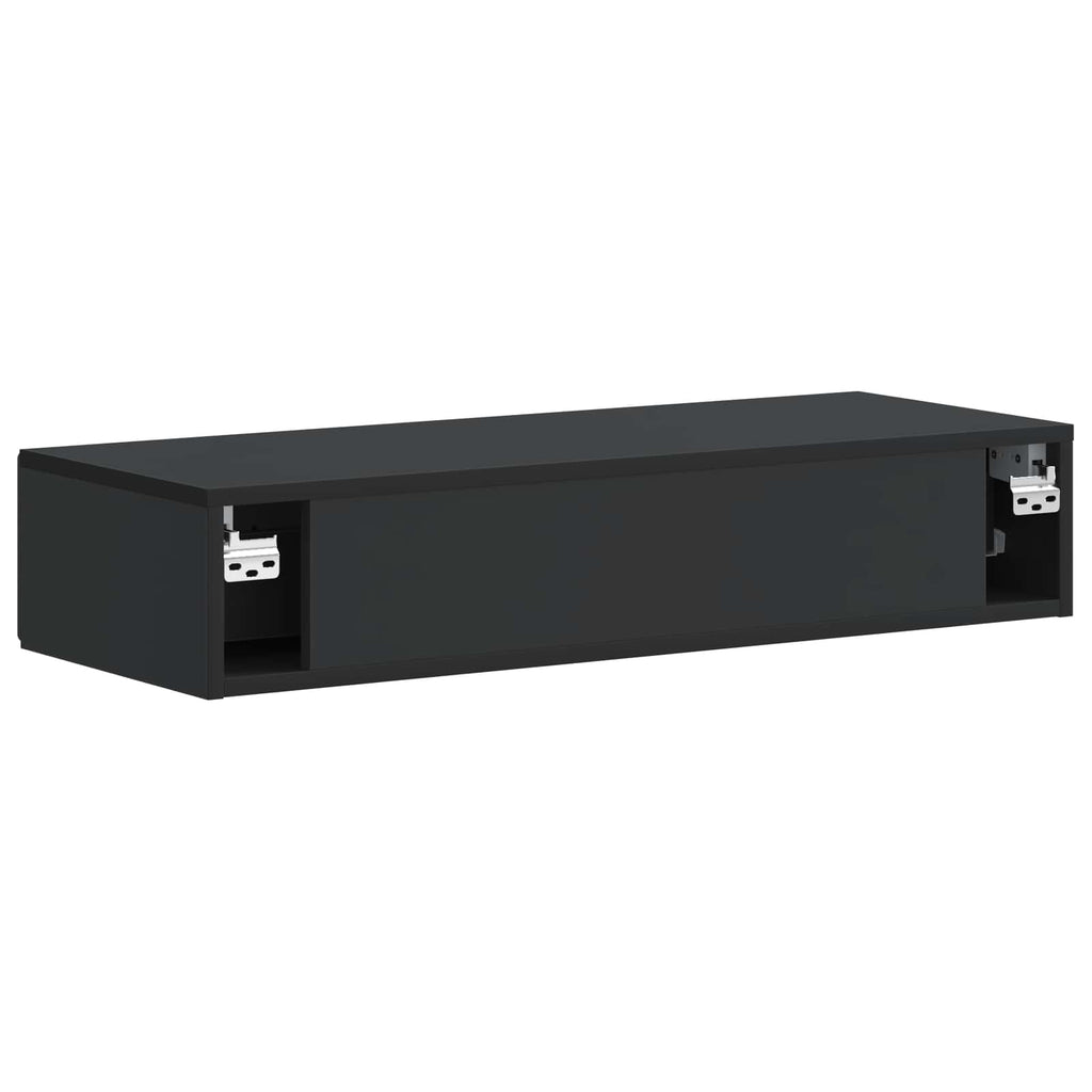 vidaXL Stolik boczny montowany na ścianie Czarny 87,5 x 34,5 x 17 cm