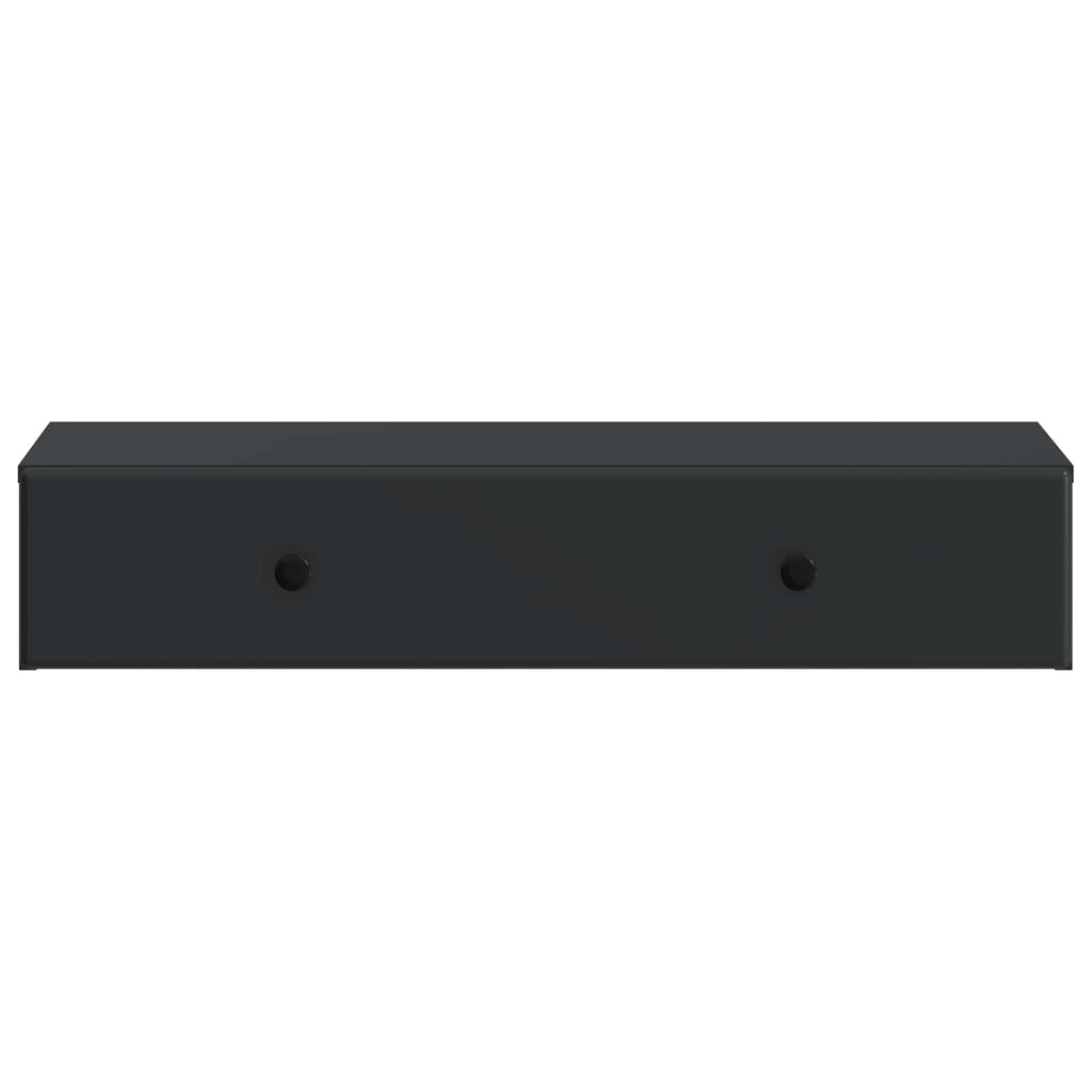 vidaXL Stolik boczny montowany na ścianie Czarny 87,5 x 34,5 x 17 cm