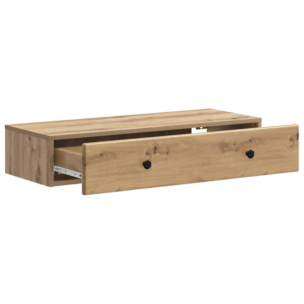 vidaXL Stolik boczny montowany na ścianie Dąb artisan