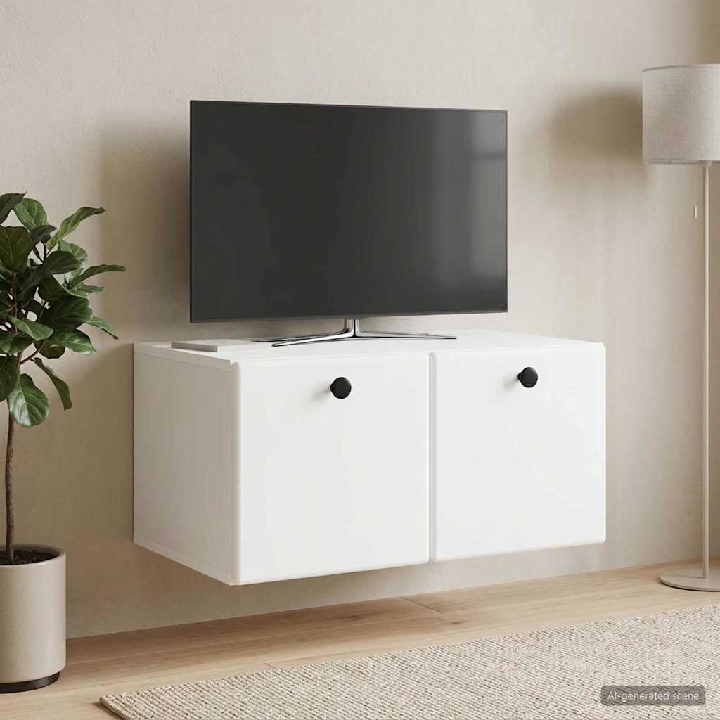 vidaXL Szafka RTV montowana na ścianie 59,5 x 41 x 30 cm Biały