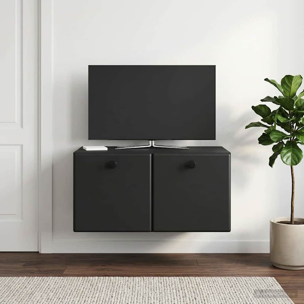 vidaXL Szafka RTV montowana na ścianie 59,5 x 41 x 30 cm Czarny