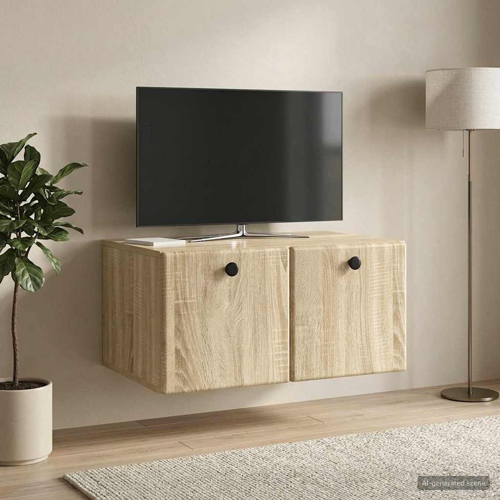 vidaXL Szafka RTV montowana na ścianie 59,5 x 41 x 30 cm dąb Sonoma