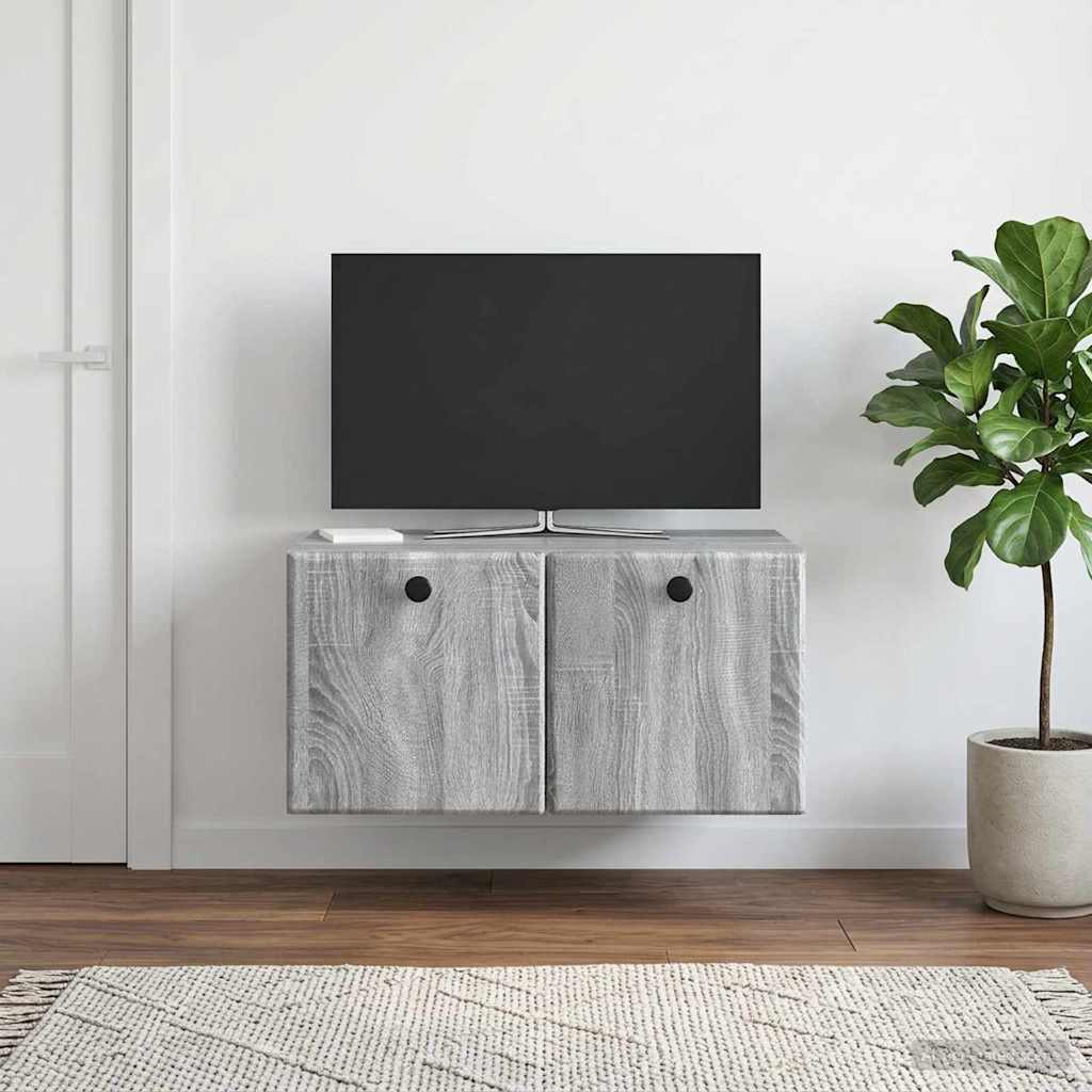 vidaXL Szafka RTV montowana na ścianie 59,5 x 41 x 30 cm Szary Sonoma