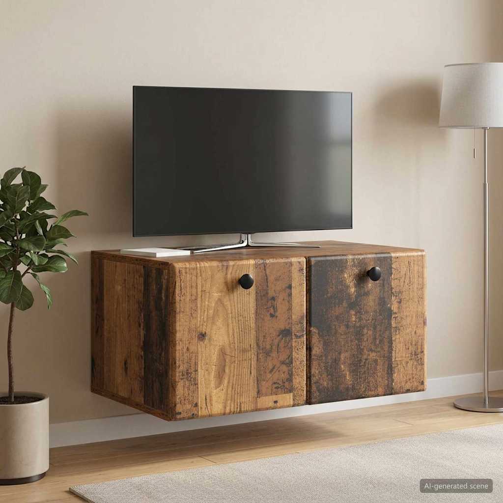vidaXL Szafka RTV montowana na ścianie 59,5 x 41 x 30 cm Stare drewno