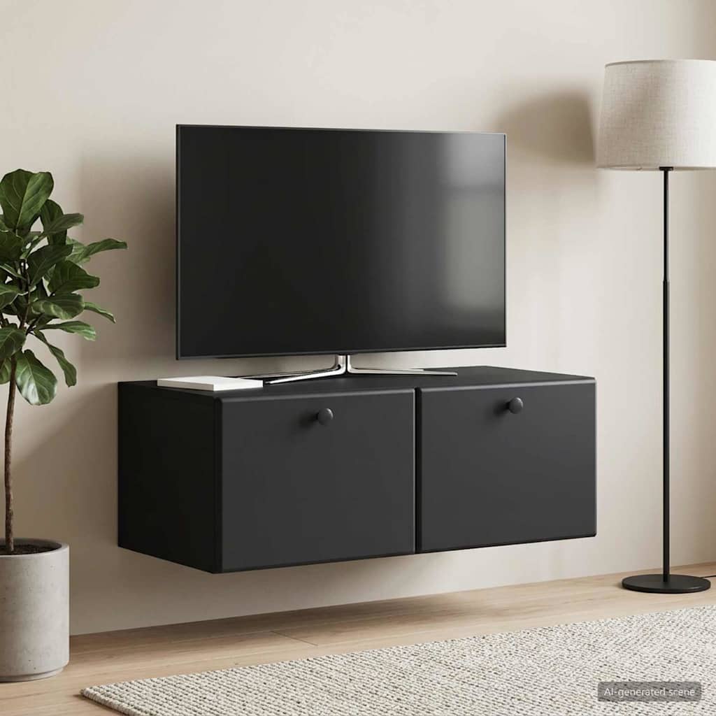 vidaXL Szafka RTV montowana na ścianie 78,5 x 41 x 30 cm Czarny